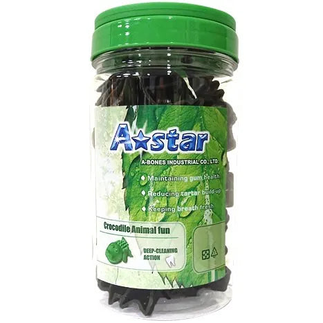 A Star 鱷魚造型潔牙骨罐裝(草本) 290g